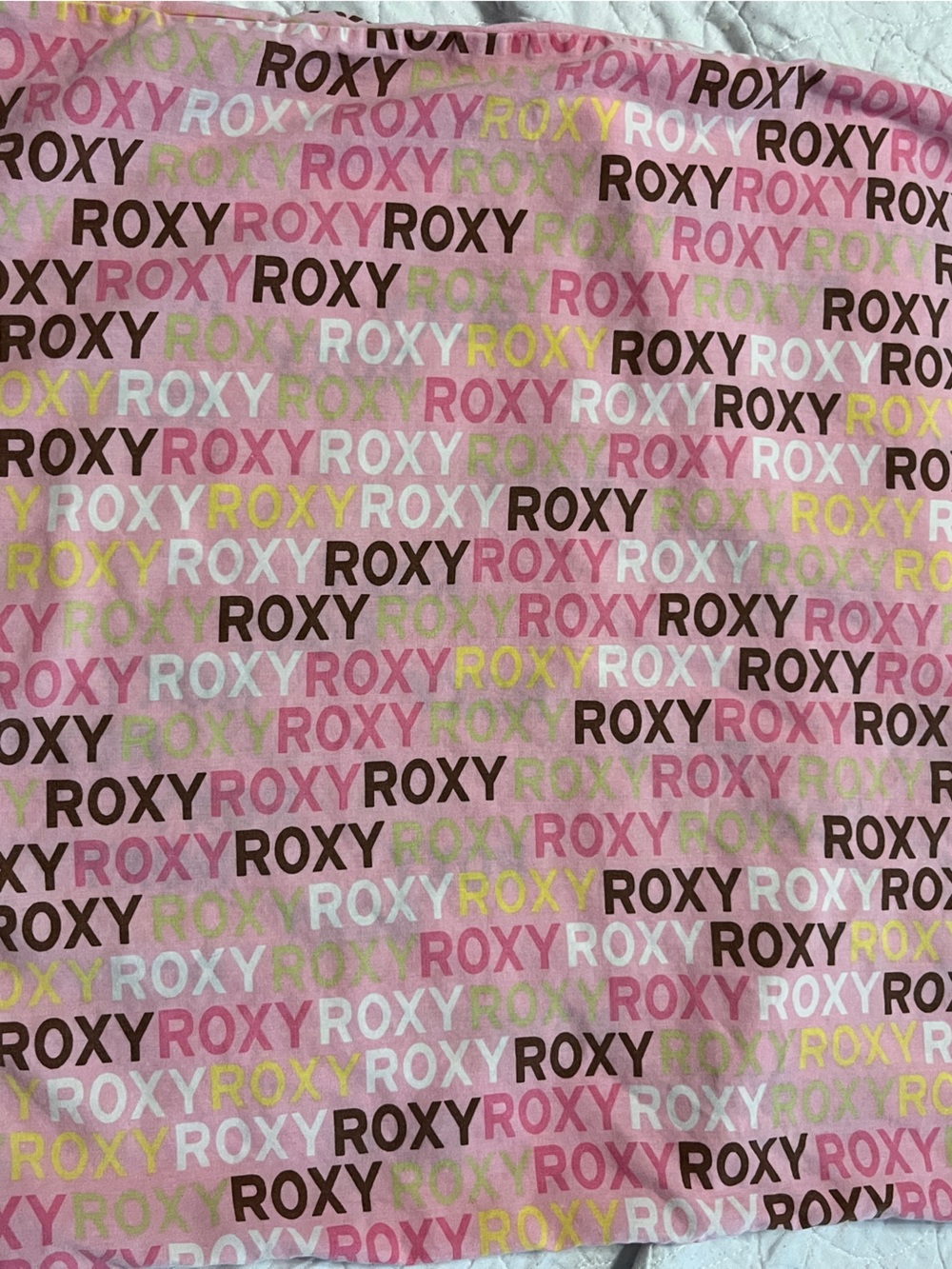 Y2K Roxy Logo Sheet Set Queen Pink Spellout Fitted Flat Pillowcase Surf Rare